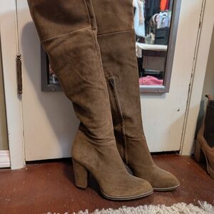 Zara Brown Over the Knee Boots